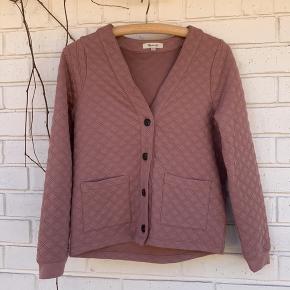 Madewell (Re)sourced Quilted Crop Cardigan Sweatshirt Size XXS - Picture 2 of 9